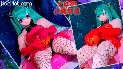 [eyu no isyoubeya(eyu)] In Hatsune Miku, Halloween, and kigurumi cosplay, she performs pumpkin masturbator masturbation &amp; dildo anal masturbation for continuous massive ejaculation. [crossdressing・futanari・kigurumi] nude cosplay leaked 147631