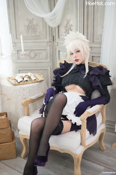 [白烨] 黑枪呆女仆 FGO Alter Saber Maid nude cosplay leaked 203723