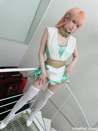 [林檎蜜紀] ダイの大冒●❤️ミニスカドレスが👗えっちなレオナ姫💚 (ダイの大冒険) nude cosplay leaked 350028