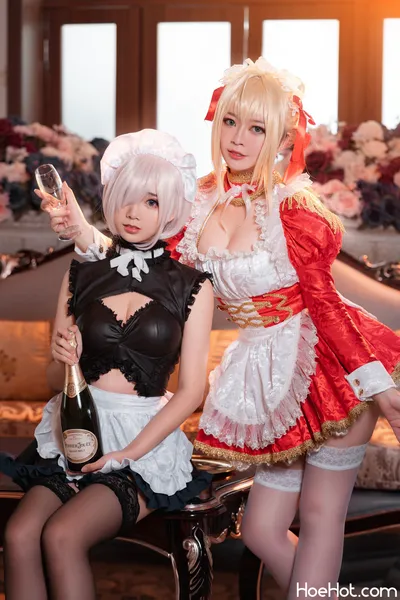 半半子X面饼仙儿 – Kyrielight Maid nude cosplay leaked 520533