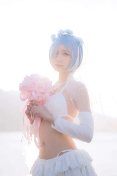 橙子喵酱 蕾姆-婚纱 [18P] nude cosplay leaked 214454